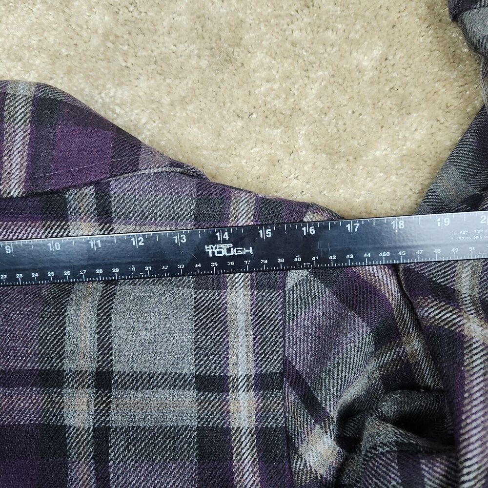 Moda International Vintage Peacoat Womens Small Gray Purple Tartan Plaid Wool - Picture 8 of 9